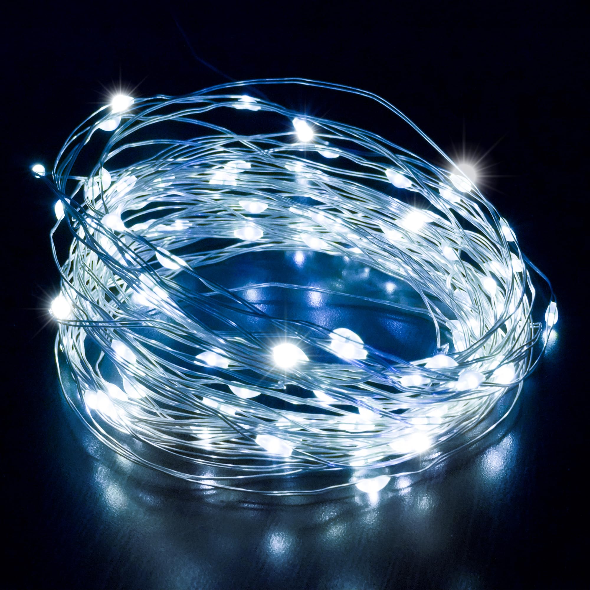 Desiretech Cool White – 50 Led Battery-Powered Christmas Fairy Lights – 5M Copper Wire Waterproof String Lights For Christmas Tree Decorating, Festive Indoor Holiday Décor, Winter Parties, Seasonal Events