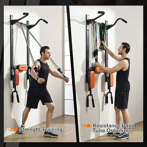 Miniatura 3 de Barra de dominadas plegable montada en la pared para gimnasio en casa, estante de fitness multifunción, soportes de inmersión de entrenamiento de