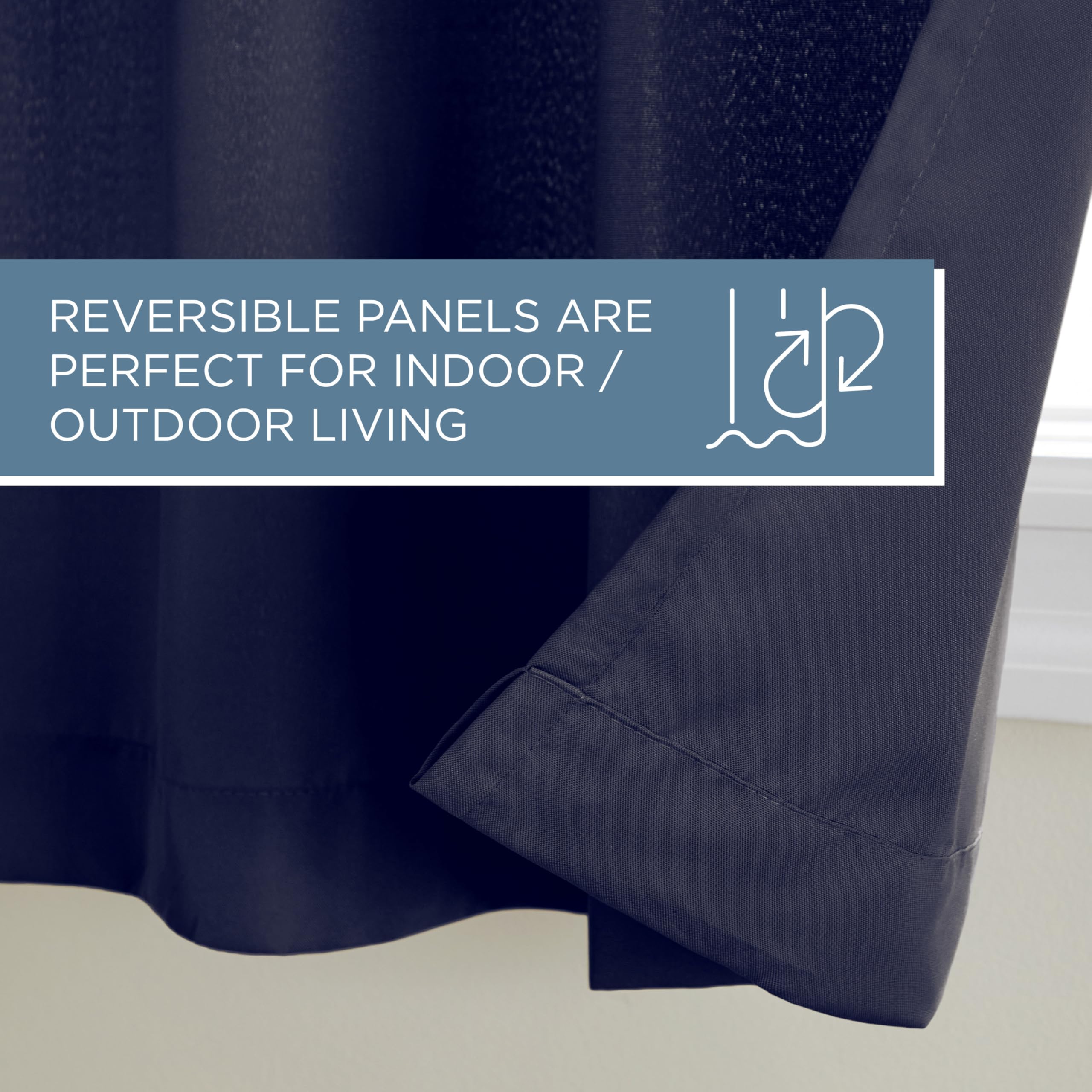 Exclusive Home Paire de Rideaux en Polyester, Polyester, Bleu Marine, 54x84
