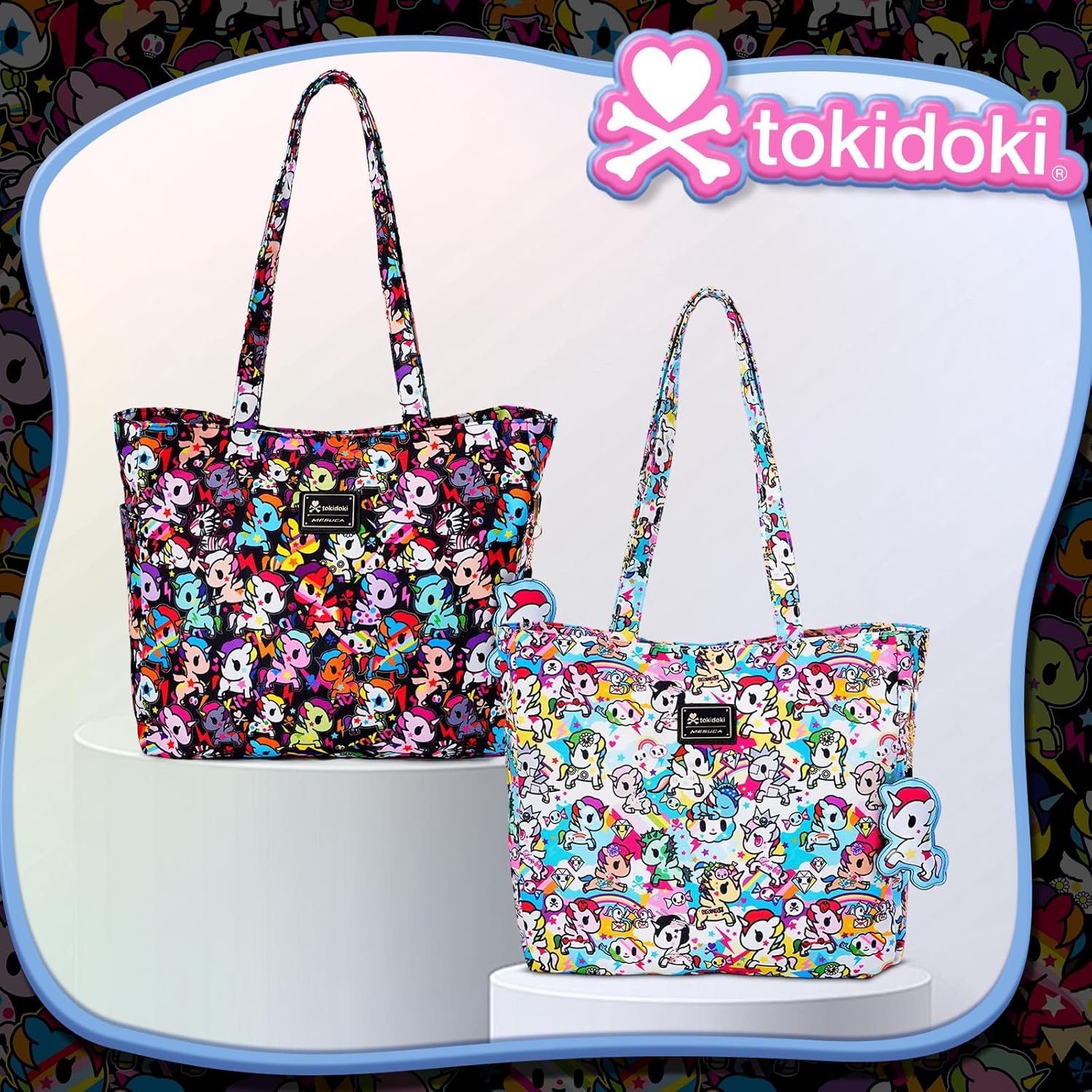 Tokidoki Tote Bag for Women Large Shoulder Bag Capacity Handbag Canvas Tote Purse for College Work Travel - Image 7