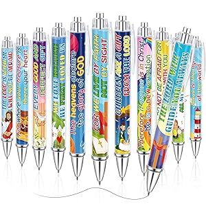 Dispowreath 48 Pcs Bible Verse Ballpoint Pens Christian Pens Bulk Inspirational Quotes Pens Retractable 1.0 mm Black Religious Ink Pens Smooth Writing Pen for Church Sunday School Office Supplies Gift