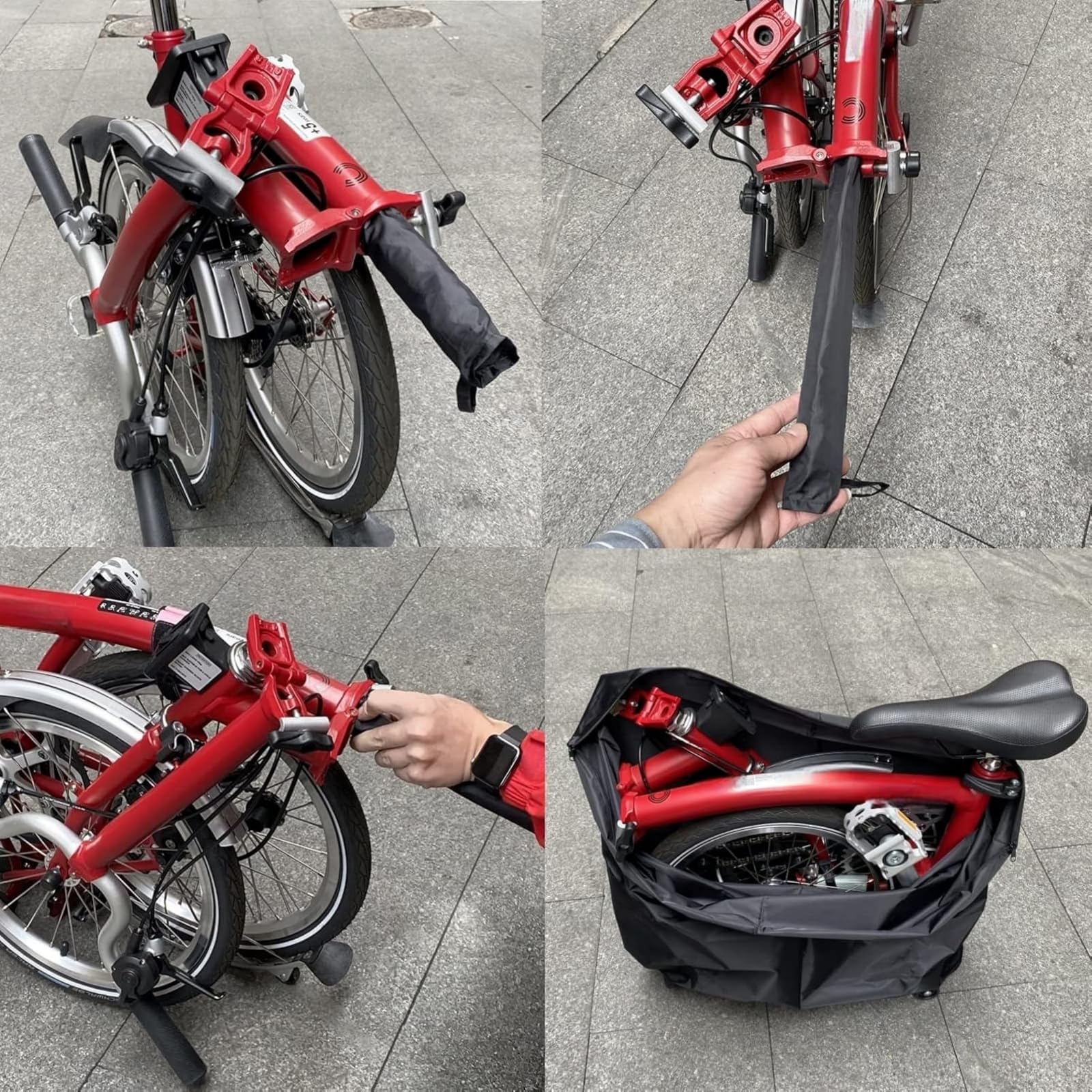 Borsa pieghevole impermeabile per bici Bromp ton | Deposito di viaggio della bicicletta, borsa della chiusura lampo, copertura di trasporto, aereo aereo treno auto