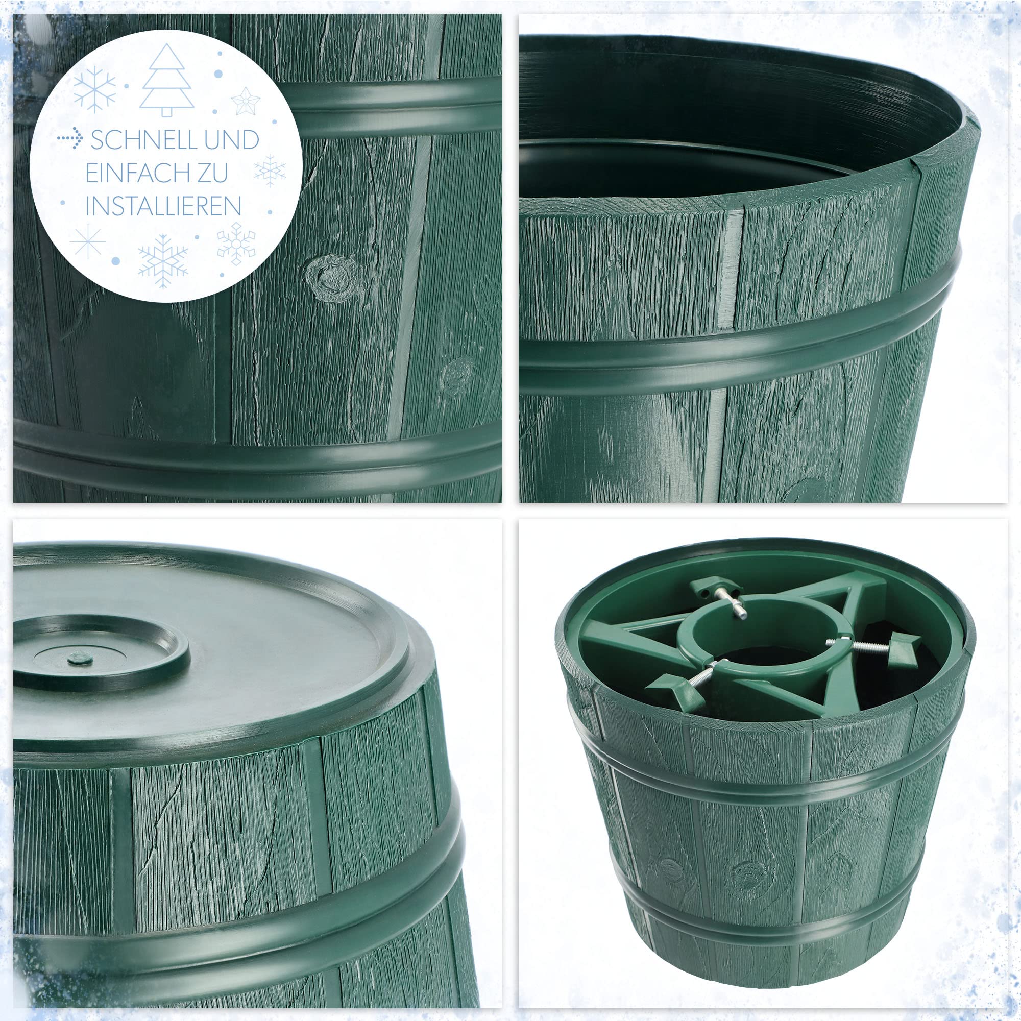 KADAX Soporte de Plástico para Árbol de Navidad en Dos Versiones de Color (Altura Hasta 280 cm/Verde)