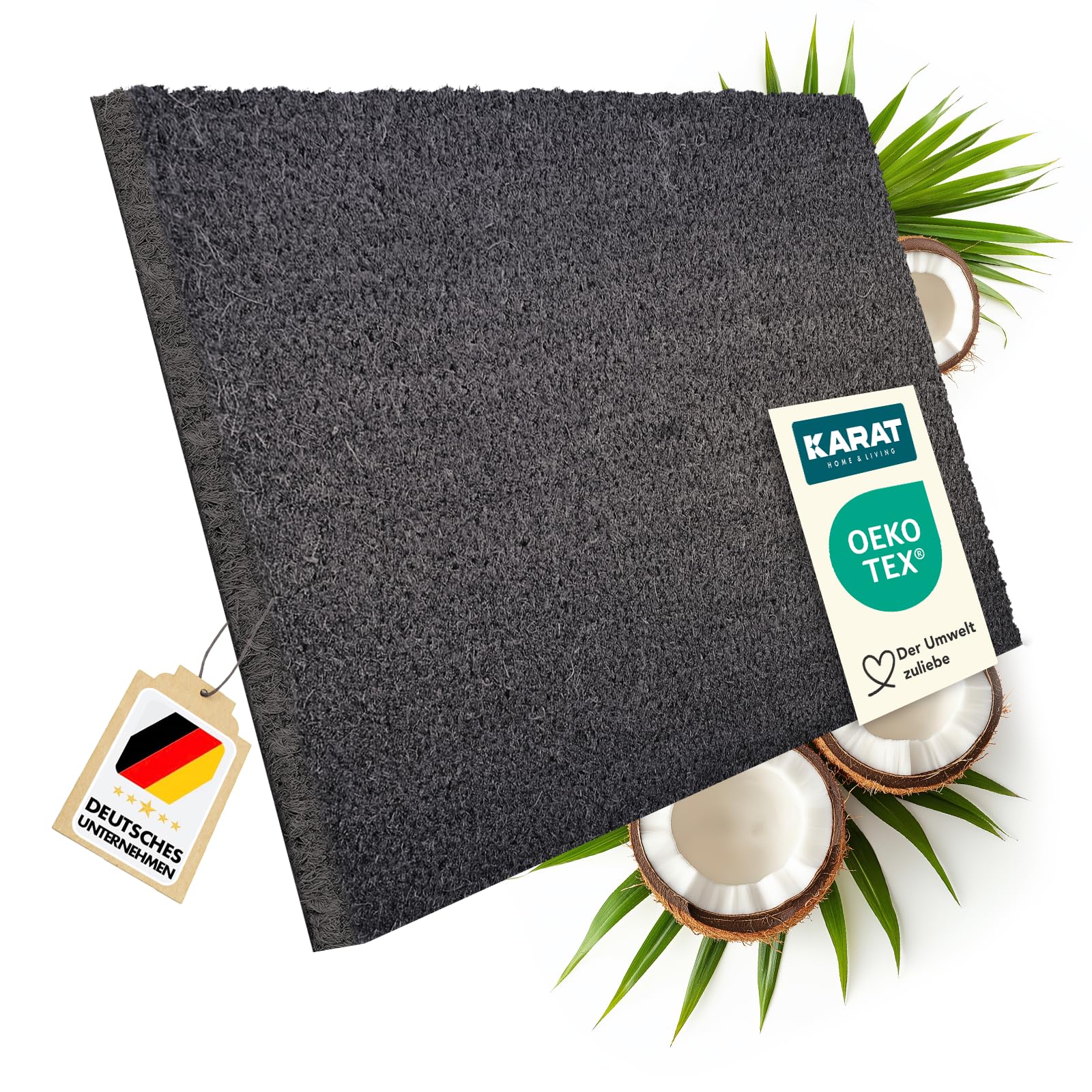 Tapete Puerta Fibra Natural Felpudo De Fibra De Coco 17 Mm - Para Entrada, Vestíbulo O Puerta, Varios Tamaños, Natural Y Resistente Alfombra Puerta Vestíbulo