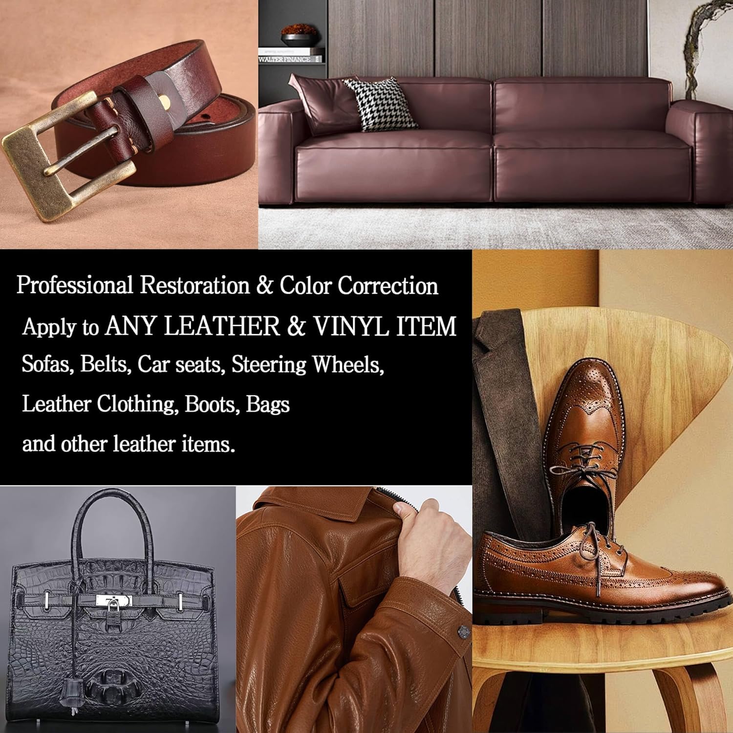 Leather Recoloring Balm & Color Restorer - Multipurpose Dye & Paint for Faded Leather Couches, Car Seats, Shoes | Fix Scratches on Clothing, Furniture & Accessories(Gray) - Image 4