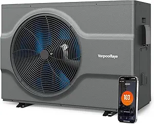 58000 BTU Inverter Swimming Pool Heat Pump for Above Ground Pool 17000 Gallons Electric Pool Heater for In Ground Pools WiFi Control 220v