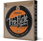 D'Addario Pro Arté Nylon Classical Guitar Strings, EJ43-3D, Light Tension, 6-String Set, Pack of 3
