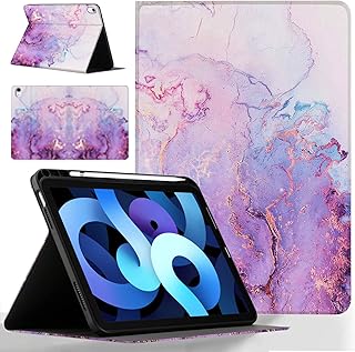 Pudazvi iPad Air 5th/4th Generation Case,iPad Air 10.9 2022 Case,Ultra Slim Multi-Angle Viewing with Auto Wake/Sleep Case for iPad Air 5th/4th Generation 10.9 Inch 2022/2020,Marble Purple 03