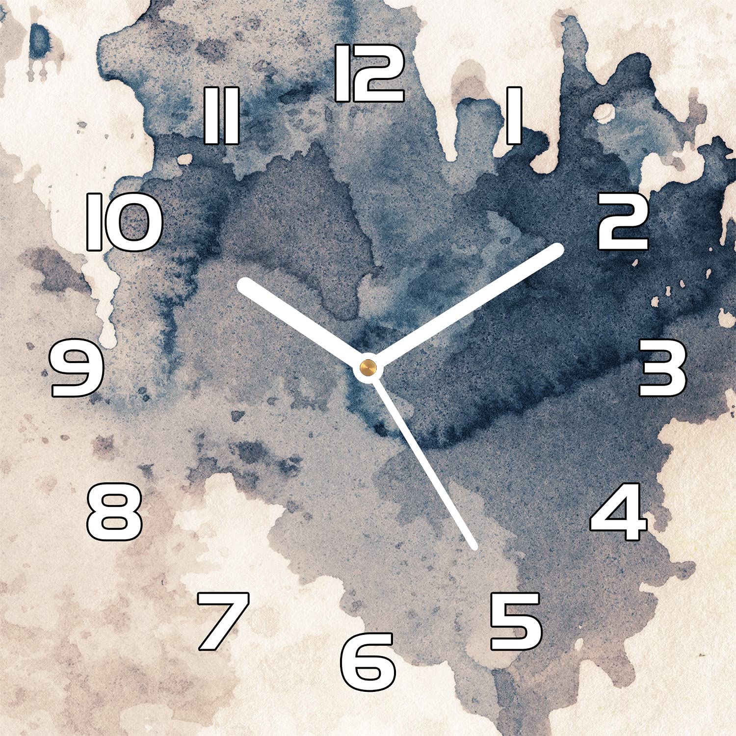 Horloge en verre moderne et robuste design floral rétro chic 30cm