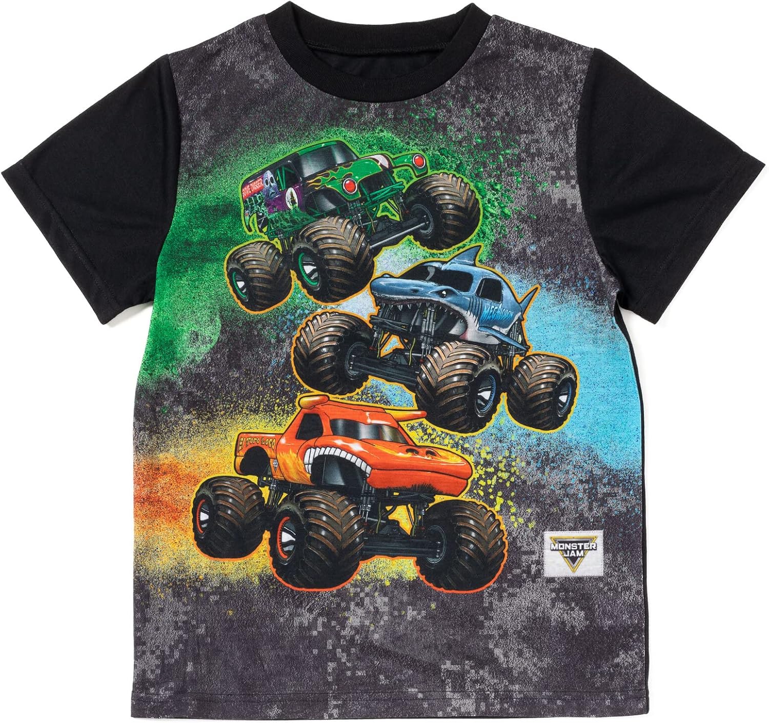 Monster Jam Pullover Pajama Shirt and Shorts Sleep Set Toddler to Little Kid Grave Digger El Toro Loco Megalodon - Image 4