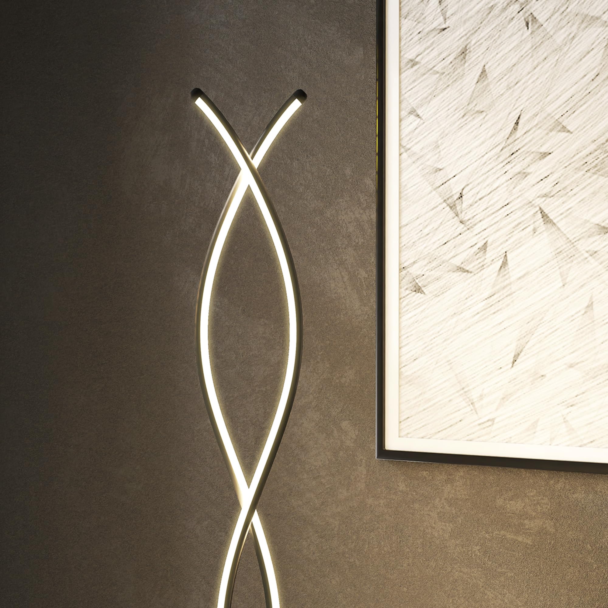 HOMCOM LED Lampa stojąca, regulowana, wyłącznik nożny, 144 cm, czarna