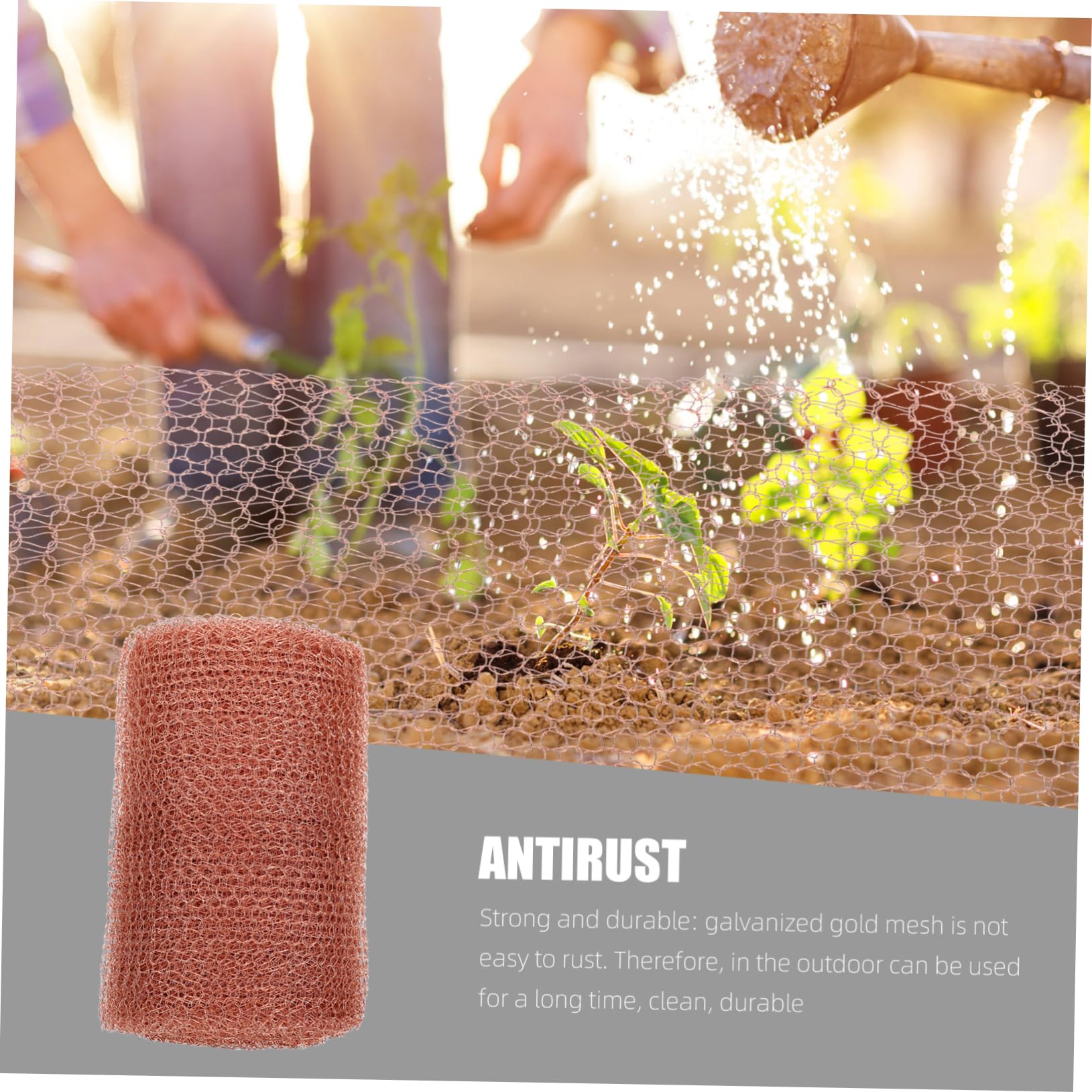 OUNONA Roll Copper Wire Knitted Mesh Snail Stopper Mesh 10cm Wide Stain-Proof and Sturdy for Garden