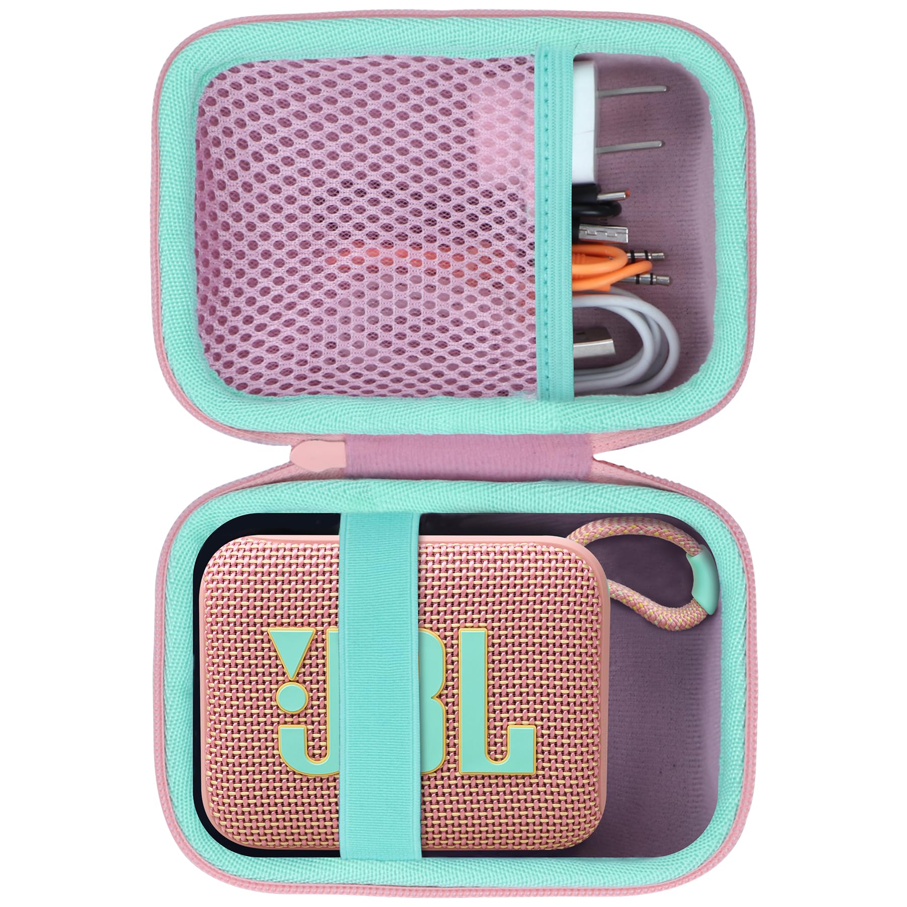 Lebakort Duro Caja Estuche Funda para JBL GO 4 GO 3 Altavoz inalámbrico portátil con Bluetooth (Rosa) Global Recycled Standard Global Recycled Standard Global Recycled Standard