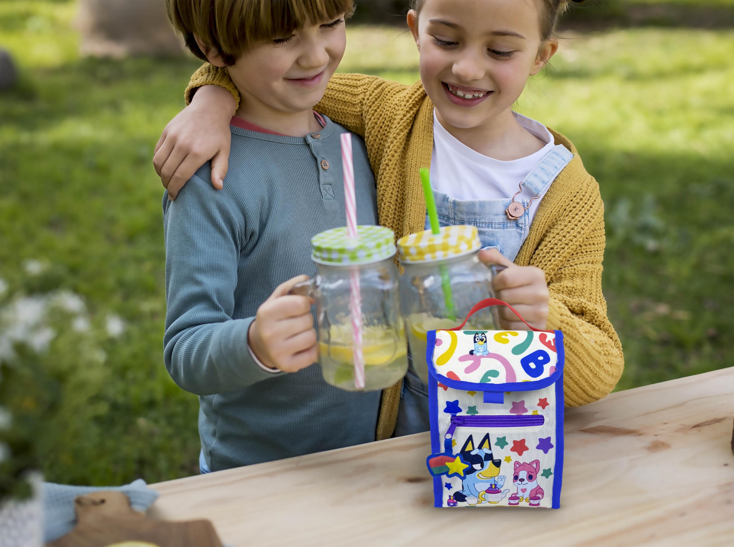 Marchi CyP: Bluey, Snack Bag, Arcobaleno, Arcobaleno, Borsa, Manici, Sostenibile, Riciclabile, Multicolor, Prodotto ufficiale
