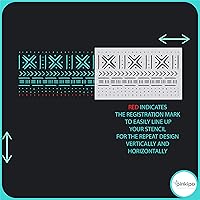 Vista 8 de PINKIPO® 【2 Pack】, Mudcloth, Large WALL STENCIL, Modern Geometric Wall Stencils for Painting, Stencils For Walls, Tribal Wall Stencil