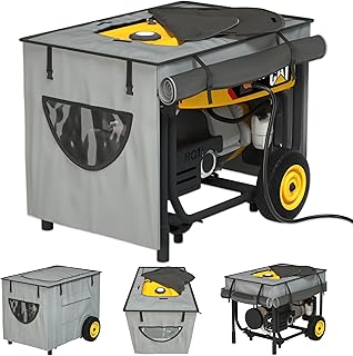 GEHENG Generator Covers, Generator Covers While Running, Top Can Be Opened for Refueling, 600D Silver Coated Oxford Waterproof Cloth+200D Flexible Fabric Inner Lining, Double Layer Material Production, Tear Tesistant, More Durable, 100% Waterproof Generator Covers, Suitable for Most 5000W-10000W Frame Type Generators, Suitable for Westinghouse, Champion, DuroMax, Generac and More, 32 "x24" X24 ", Gray