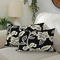 Vista 81 de Paquete de 2 almohadas lumbares impermeables para exteriores con rellenos, 12 x 20 pulgadas, almohada decorativa rectangular para patio, hogar