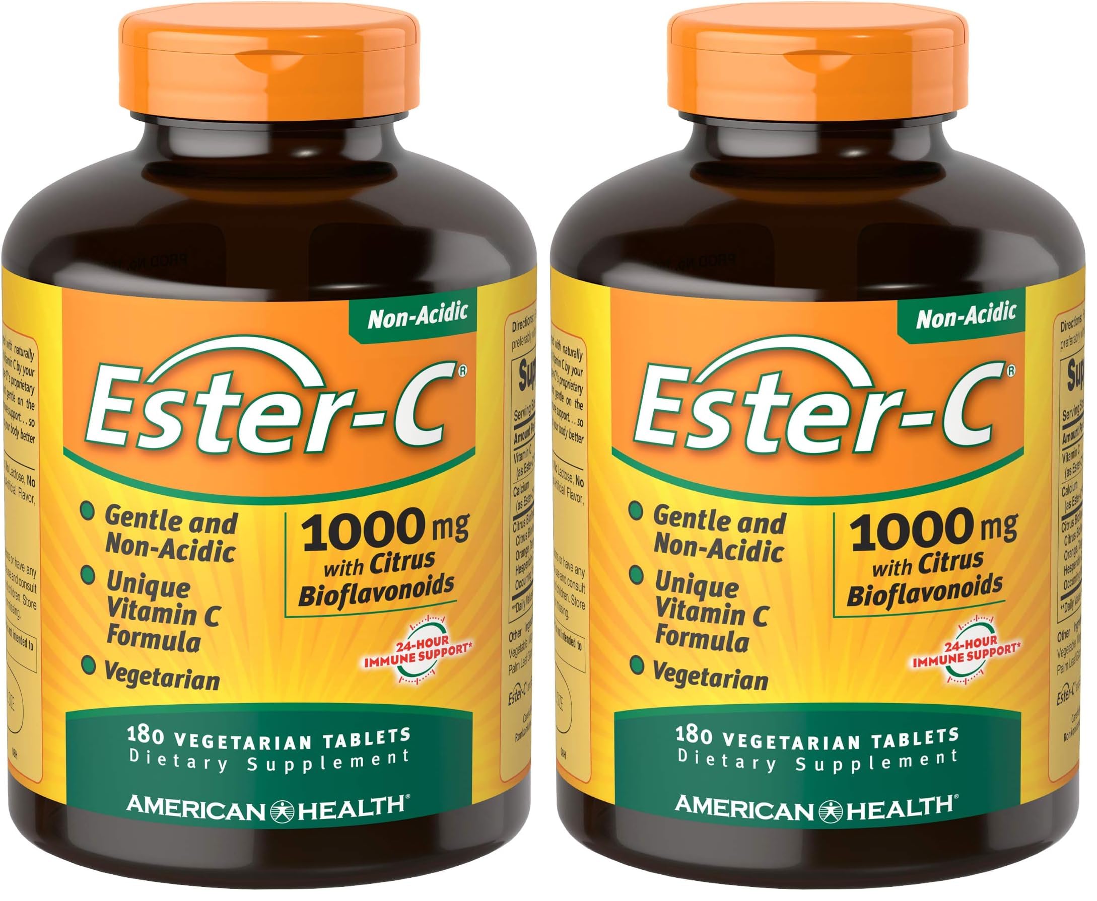 American Health Ester-Vitamin C with Citrus Bioflavonoids 1Vitamin 000 Milligrams 180 Veg Tabs,(Pack of 2) 180 Count (Pack of 2)