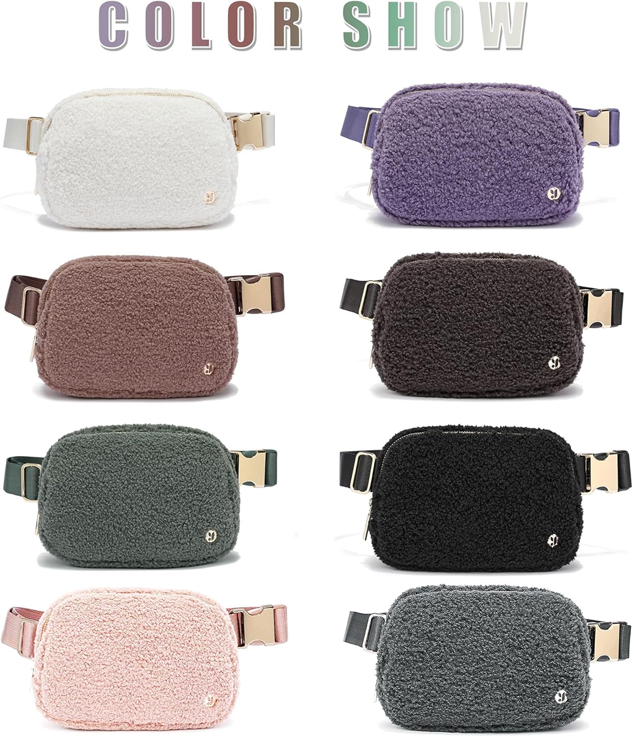 FODOKO Sherpa Belt Bag, Fleece Crossbody Bag Fanny Pack for Women Fashionable Everywhere Waist Bum Bag Pack with Hardware Buckle (Ivory) - Image 5
