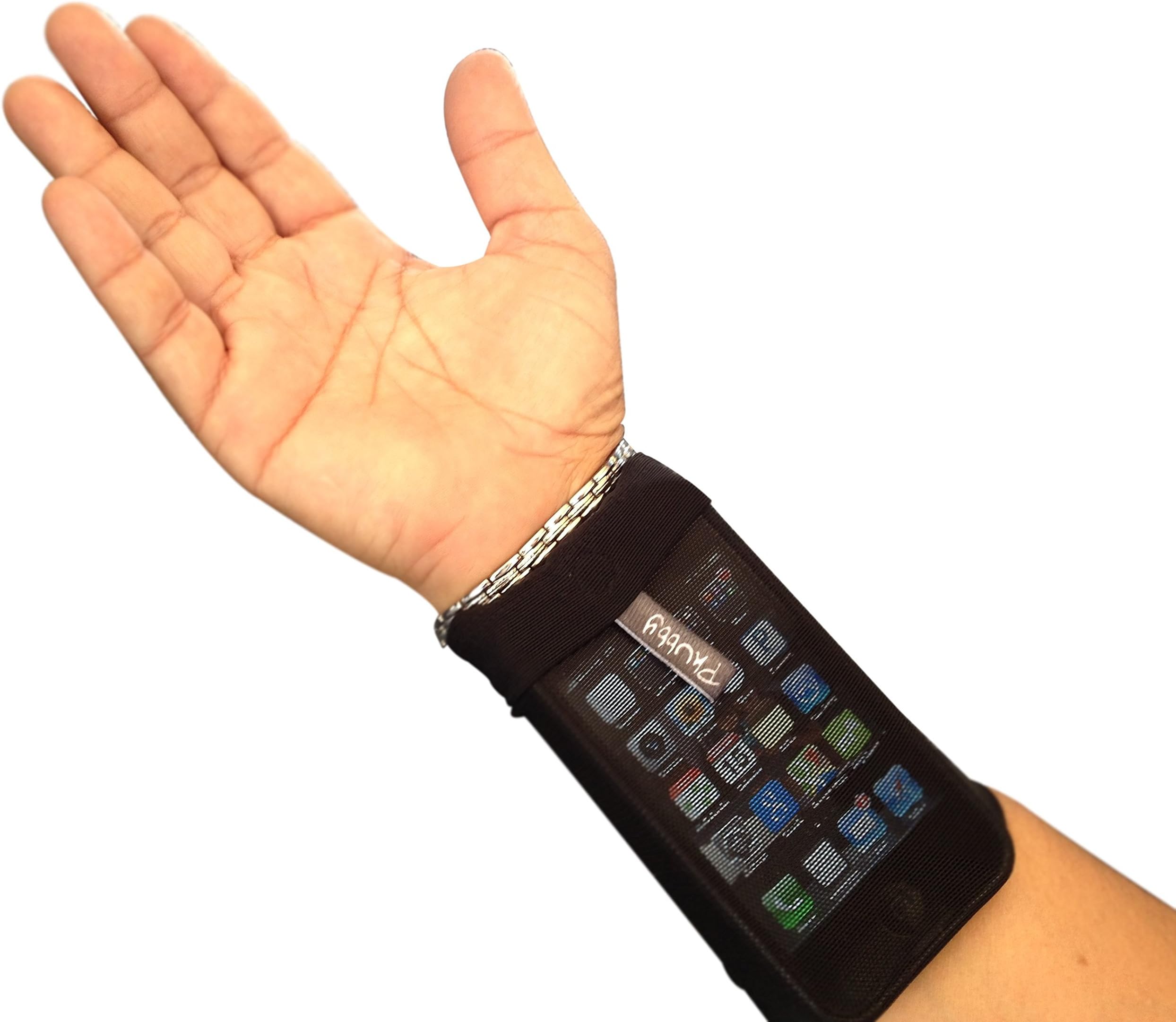 Wrist Cell Phone Holder & Wallet. Perfect for Sports - Running, Jogging, Cycling, Fishing - A Phone Wrist Cubby - Note Sizes Run Very Small - Black Medium