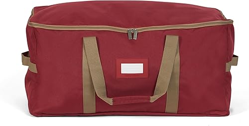 Vista 102 de Covermates Keepsakes Rolling Treasurekeeper Storage Bag - Carrying Handles, ID Window, Dual Wheels - Holiday Storage, Green