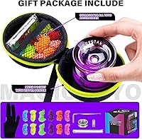 Vista 6 de MAGICYOYO K2 - Yoyo de plástico profesional sensible para niños principiantes, extra no sensible, rodamiento yoyo, yoyo de trucos para adultos + 12