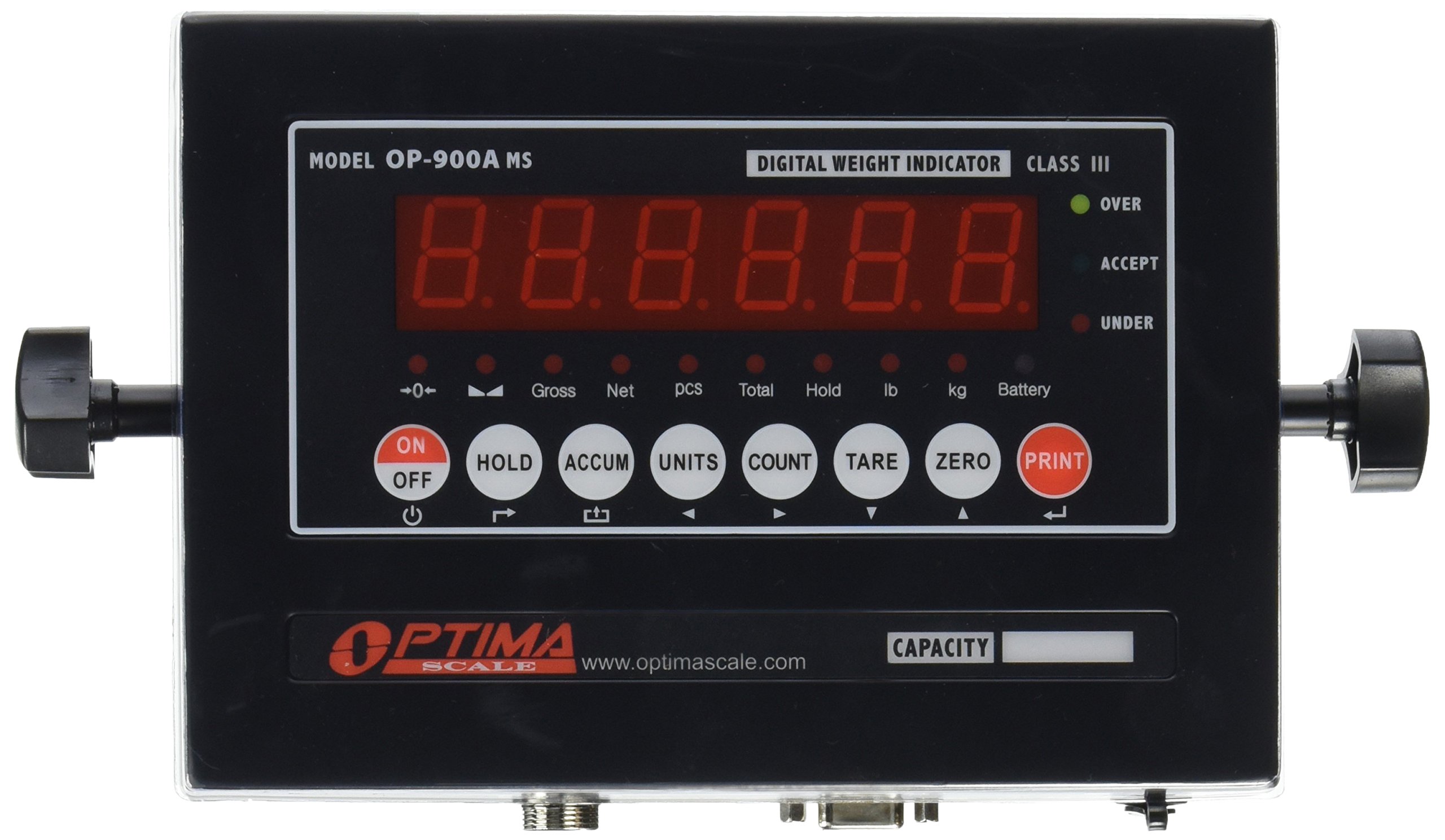 Optima Scales OP-900A-01 NTEP (CC # 09-070A1) Digital Weighing Indicator, IP65, LED, Mild Steel