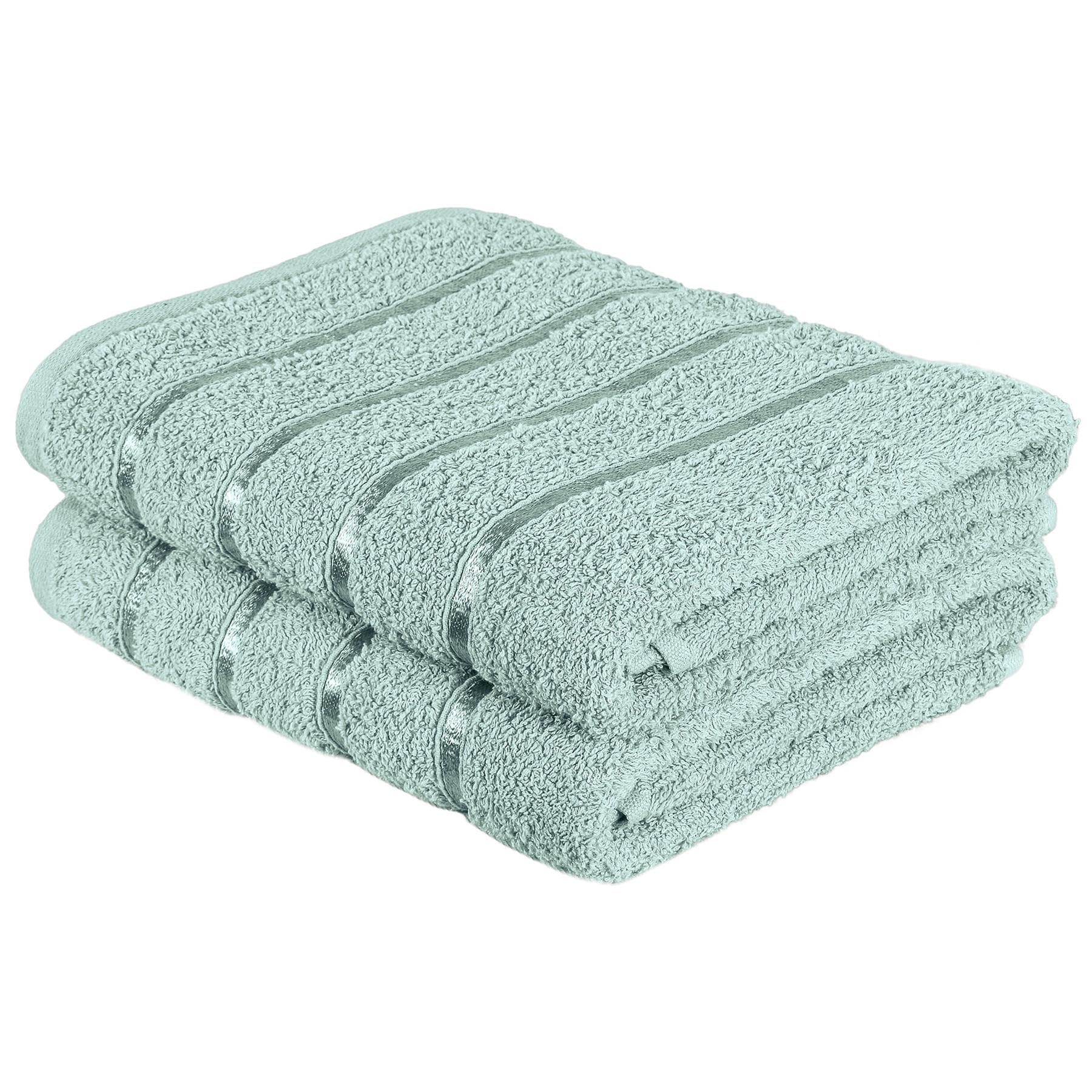A2Z Luxurious 100% Cotton Duck Egg Color Towels 500 GSM Soft Absorbent Set Of 2 Bath Towel (66x118 cm)