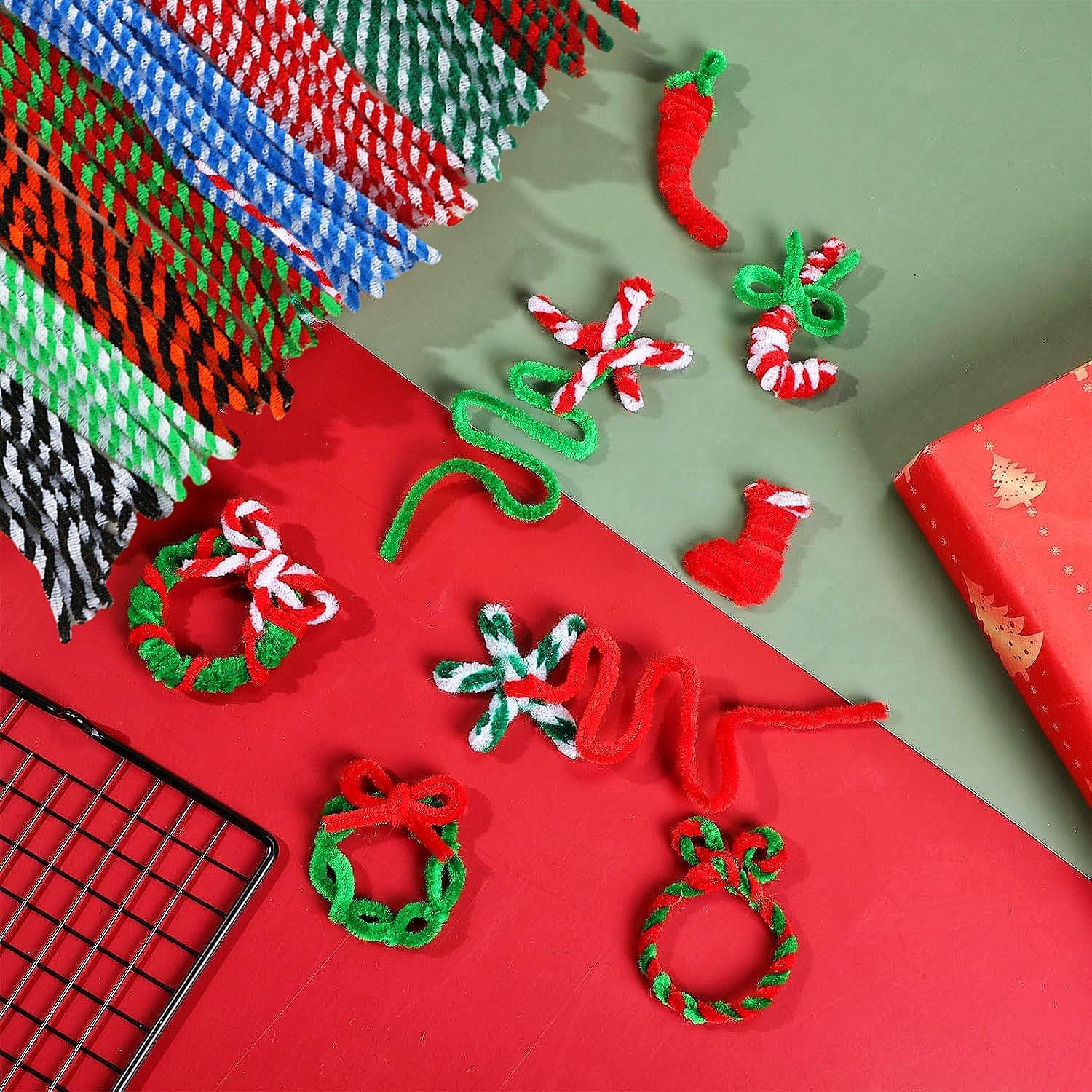 Magnoloran 300Pcs in 10 Colors Pipe Cleaners, Pipe Cleaners Craft Supplies, Pipe Cleaners for Crafts, Craft Pipe Cleaners for DIY Craft Christmas Decoration, Chenille Stems for DIY Arts and Crafts