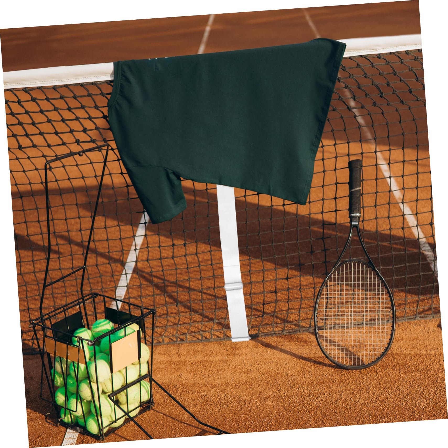 BESTonZON Cintura a rete da tennis accessori per campi da tennis reti da tennis cinghia per rete da tennis portatile cinghie per rete da tennis regolabili rete sportiva nylon bianca