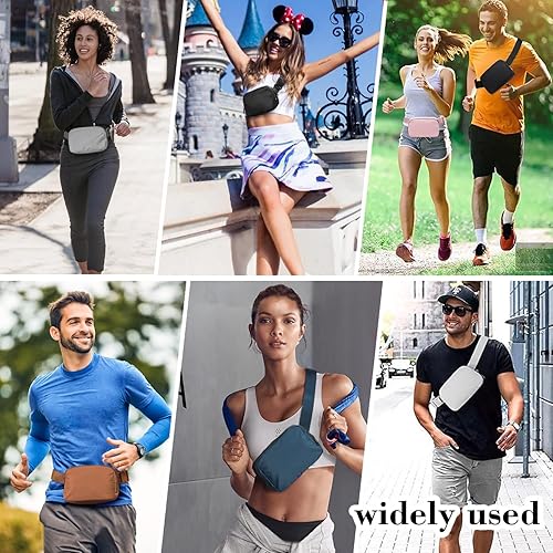 Miniatura 6 de Riñonera para correr para mujeres y hombres, bolsa cruzada con correa ajustable para deportes, AB-Rosa, Las mini bolsas de cinturón ideales son muy