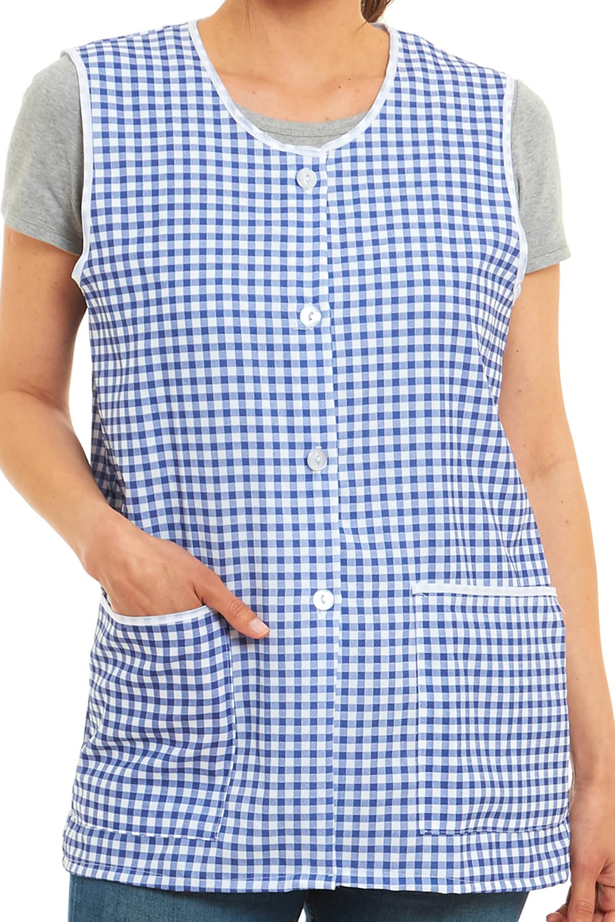 Delantal de cuadros para mujer, diseño de cuadros a través del diseño, con bolsillos delanteros, elegantes tabardos para mujer, delantales casuales para usar en el hogar, cocina, restaurantes