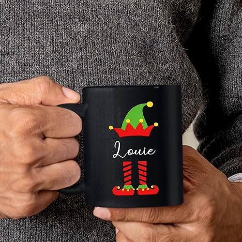 Miniatura 48 de Taza de cerámica de Navidad para pareja, taza de cerámica de Navidad con nombre inicial personalizado, tazas de café personalizadas para esposo