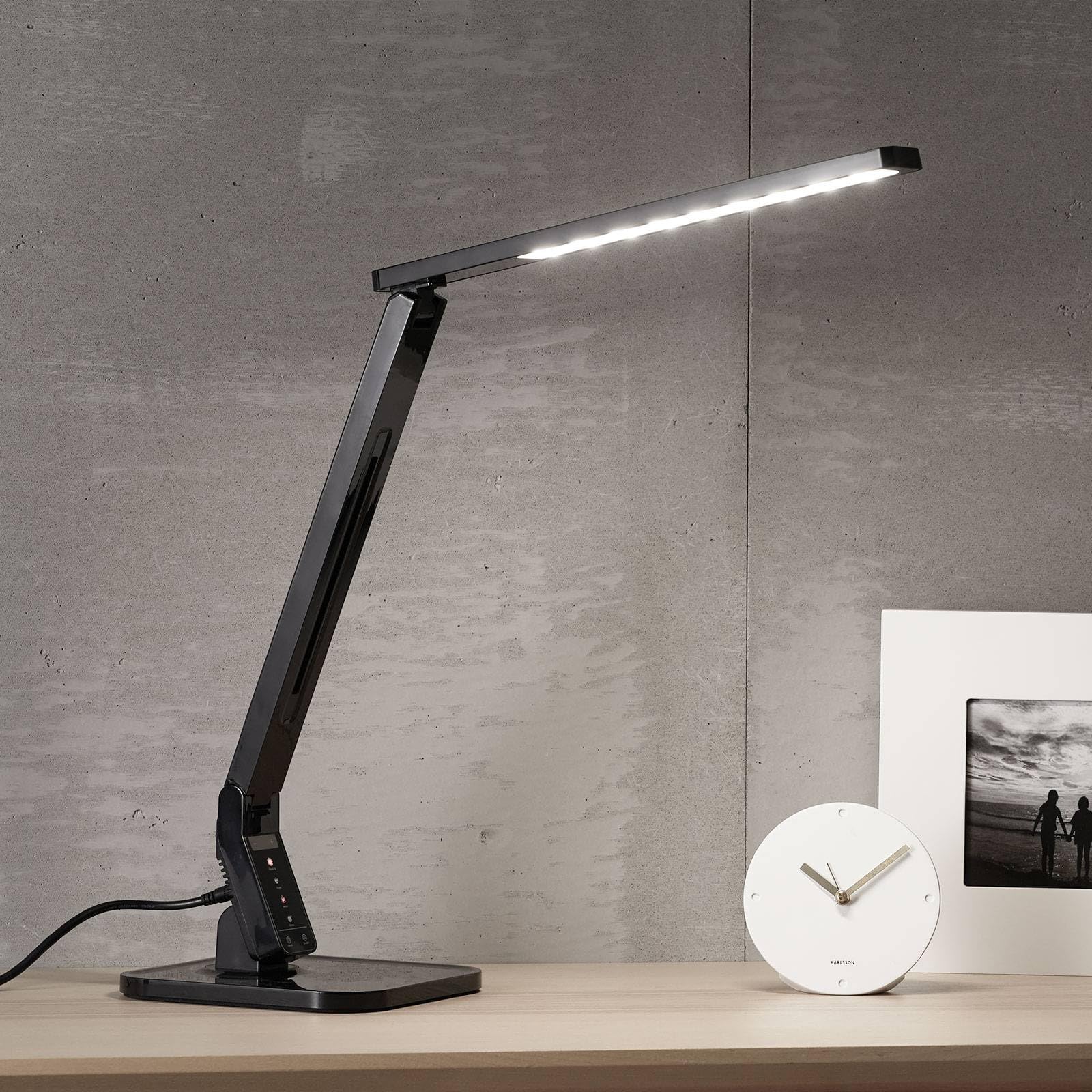 LED Lámpara de mesa 'Eleni'con dimmer táctil (Moderno) en Negro hecho de Plástico (1 llama,) de Lindby | lámpara de mesa LED