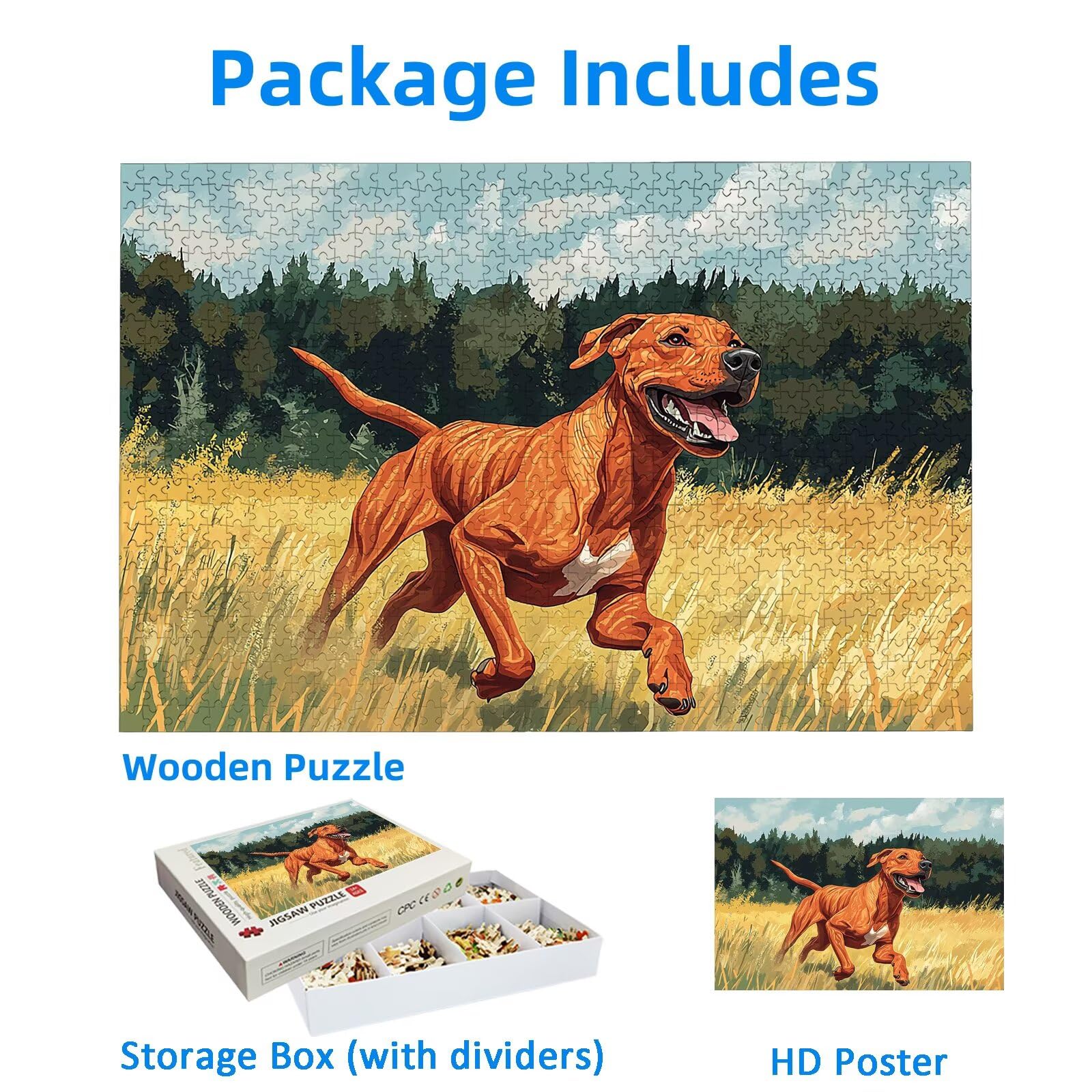 Puzzle 1000 elementów, zwierzęta, puzzle 1000 elementów dla dorosłych, drewniane puzzle dla dorosłych, z ekskluzywnym pudełkiem do pakowania, klasyczne puzzle dla całej rodziny, duże puzzle na