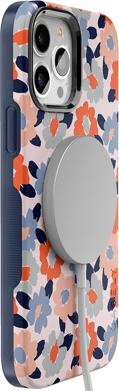 Casely iPhone 13 Pro Case | Field of Flowers | Pastel Floral | Bold Protective Design | Compatible with MagSafe