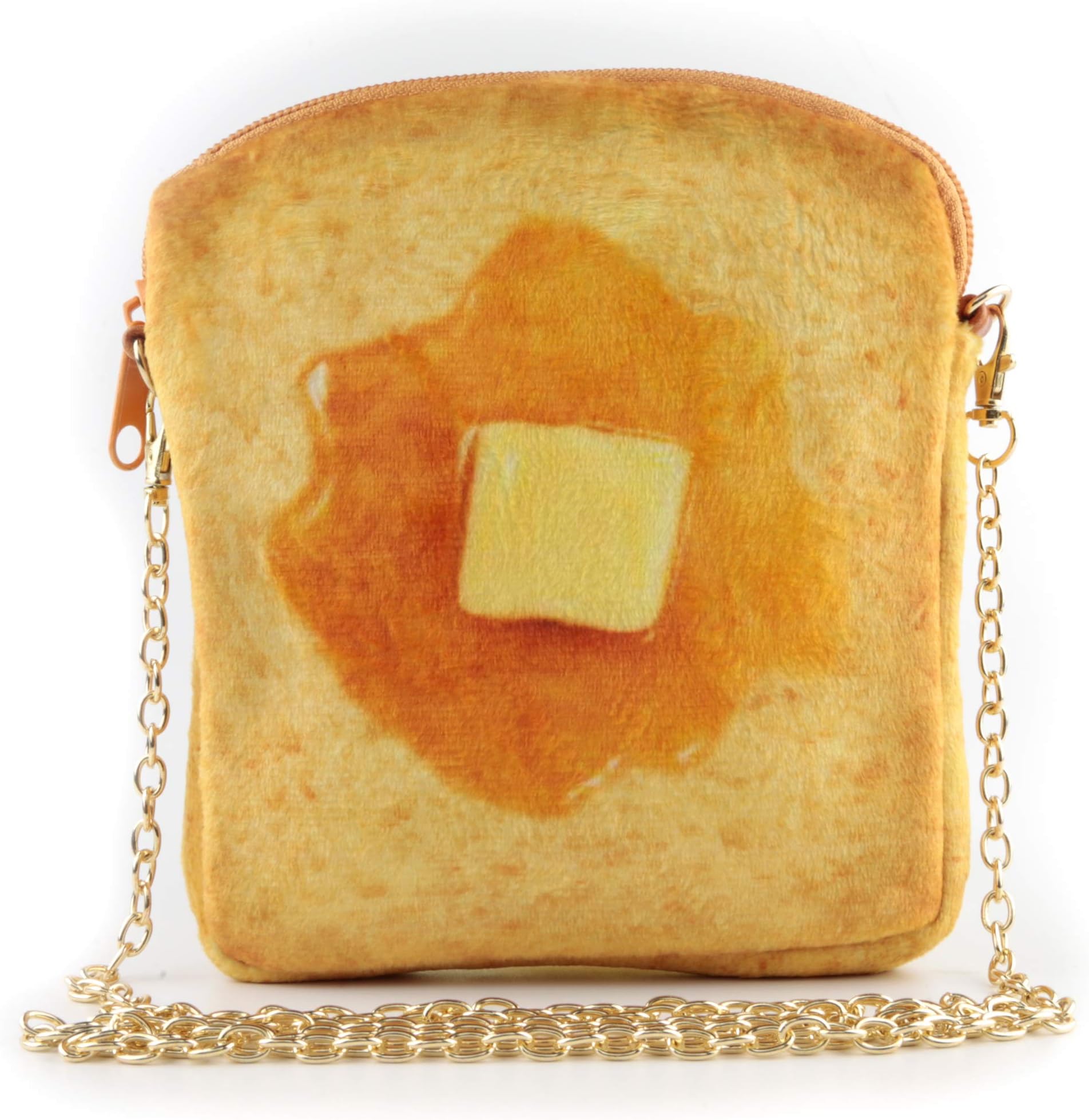 butter Toast Shoulder Bag,Cute Plush Food Crossbody Handbag for Women