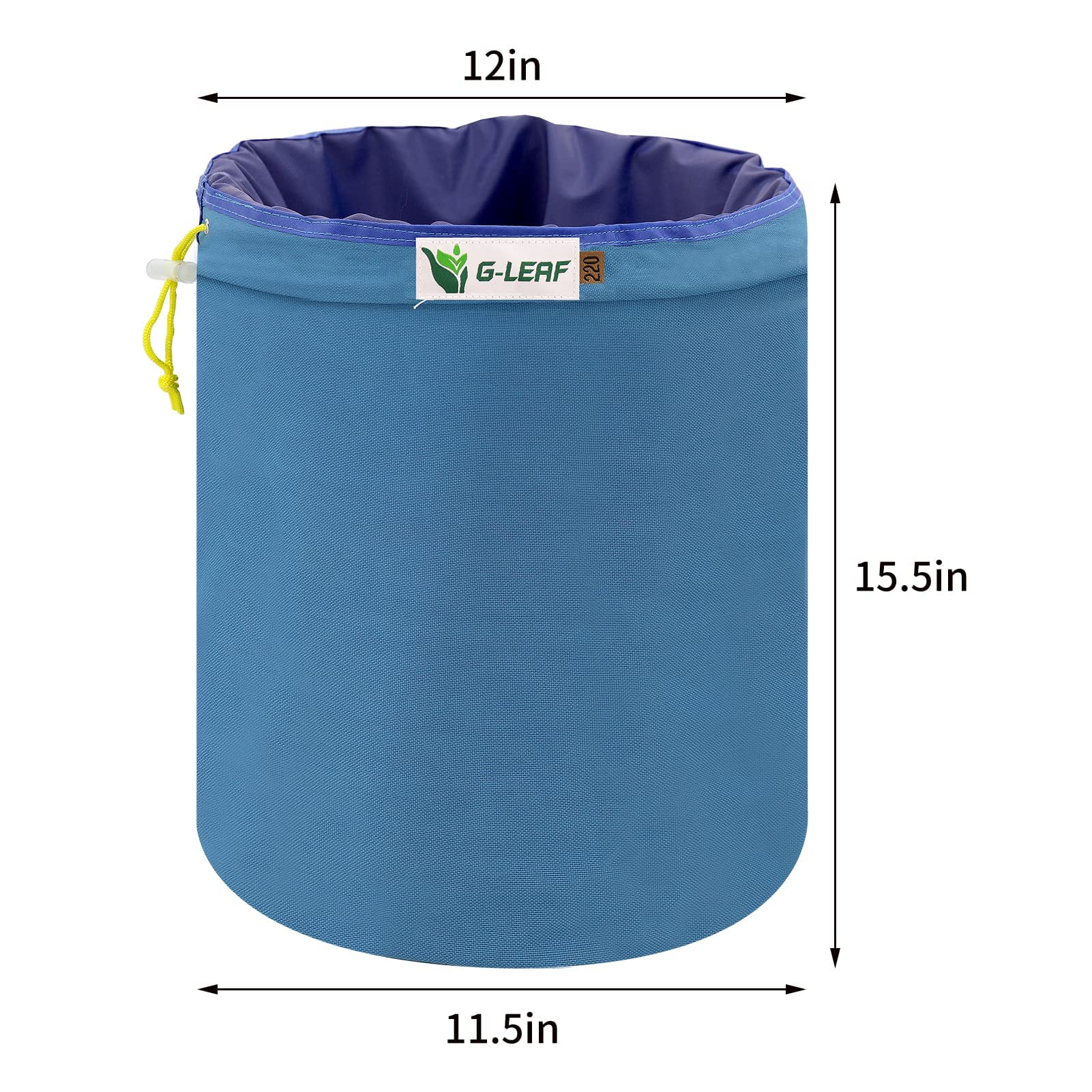 G-LEAF 600D 20 liter 5 gallon 3 zakjes Herbal Ice Bubble Hash Filter Bag Extractor Set met draagtas en persdisplay, 10 x 10 (25 micron) voor het extraheren van essences
