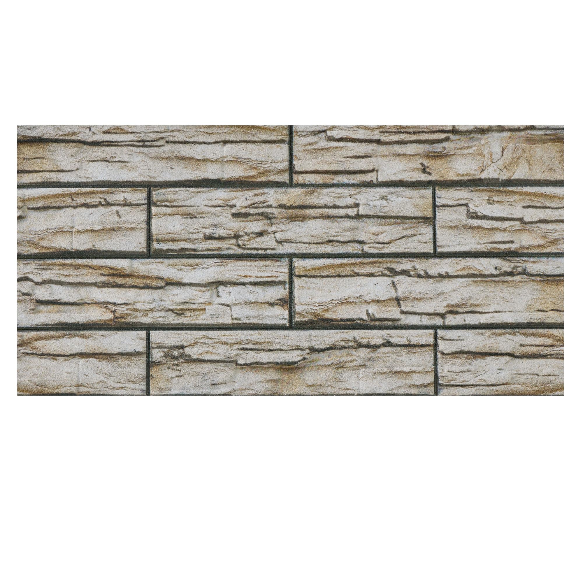 K&B Panels 3D Wall Panels, Slate Effect Styrofoam Wall Panelling Kit, Lightweight, Easy to Install, Dual Insulation to Reduce Acoustic Noise, Indoor & Outdoor (Block Slate Ivory) (1 Panel)