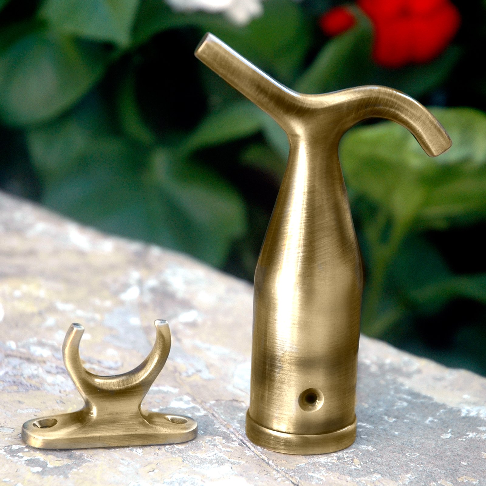 Pole Hook & Holder - For Sash Window loft attic skylight, Compatible with VELUX® Roof Windows - Antique Brass