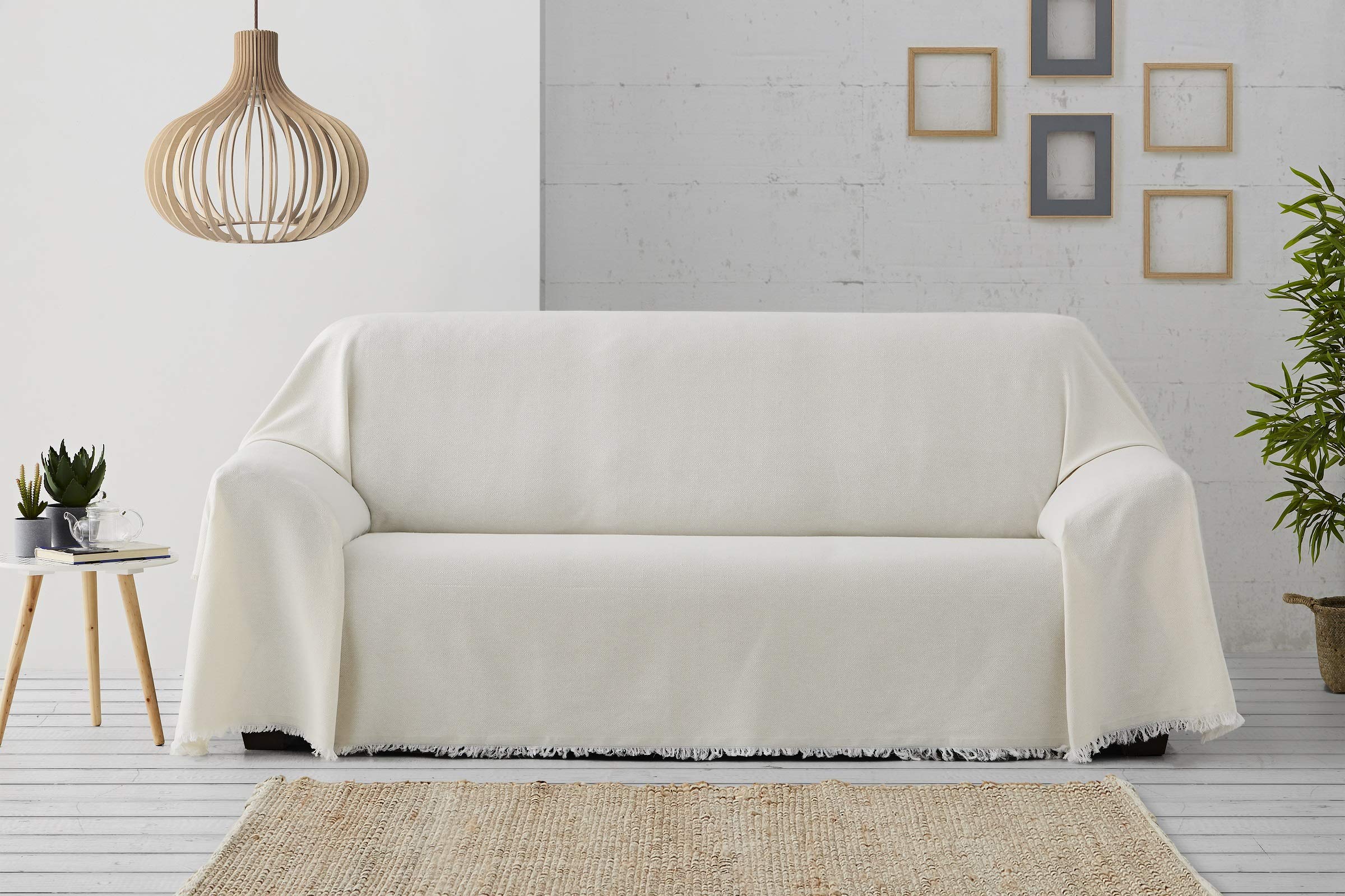 Couvre-lit Canapé TEXTIL-HOME Dante 180x285 Cm - Housse Jeté Crudo - 80% Coton 20% Polyester