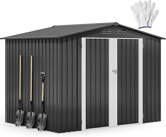 DWVO 8'x6' Large Metal Outdoor Storage Shed DWVO 8'x6' Large Metal Outdoor Storage Shed