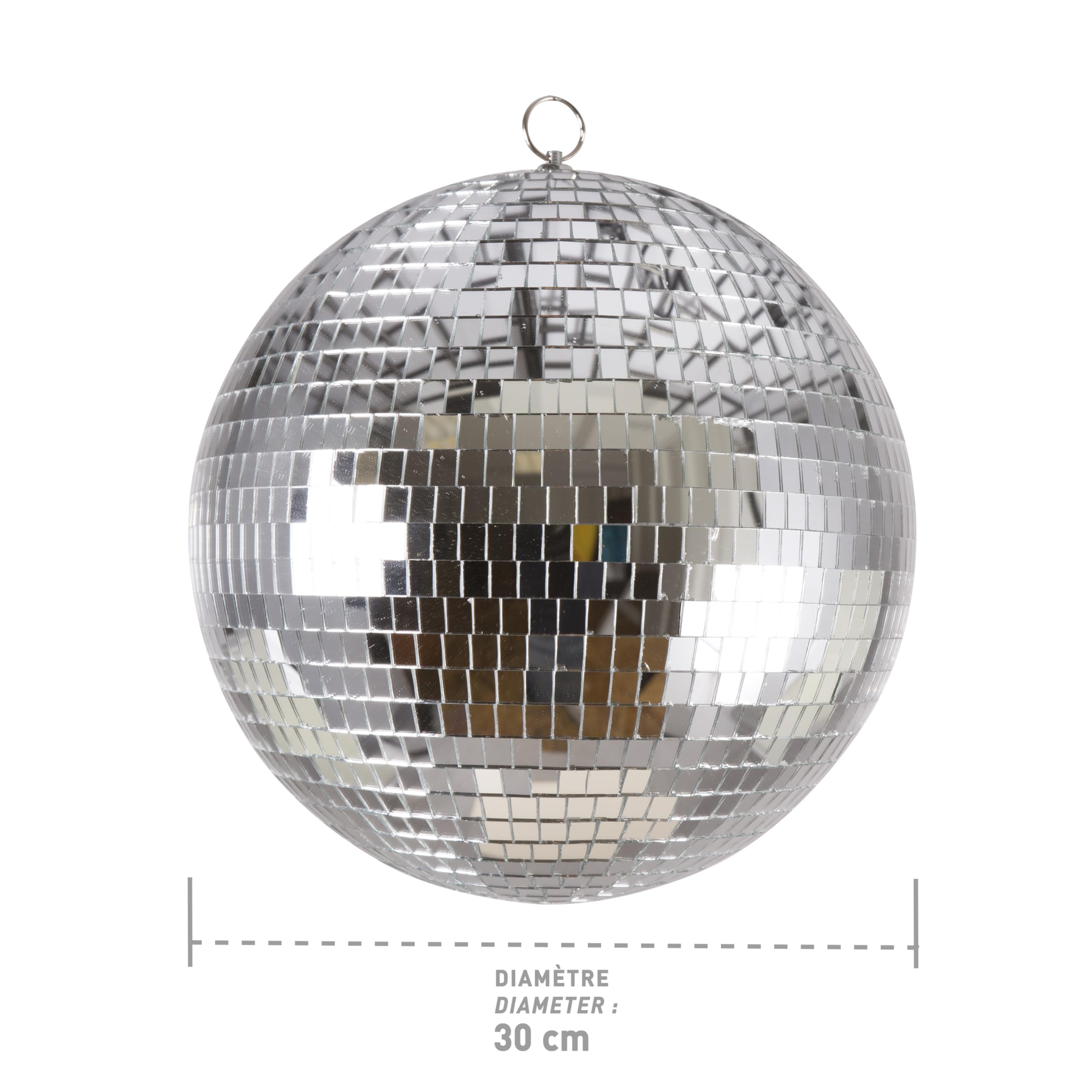 P'tit Clown 71198 - Bola facetada de 30 cm de diámetro, decoración Discoteca y veladas años 70/80 - Ambiente Festivo para Fiestas, Carnaval, Año Nuevo, Noche temática