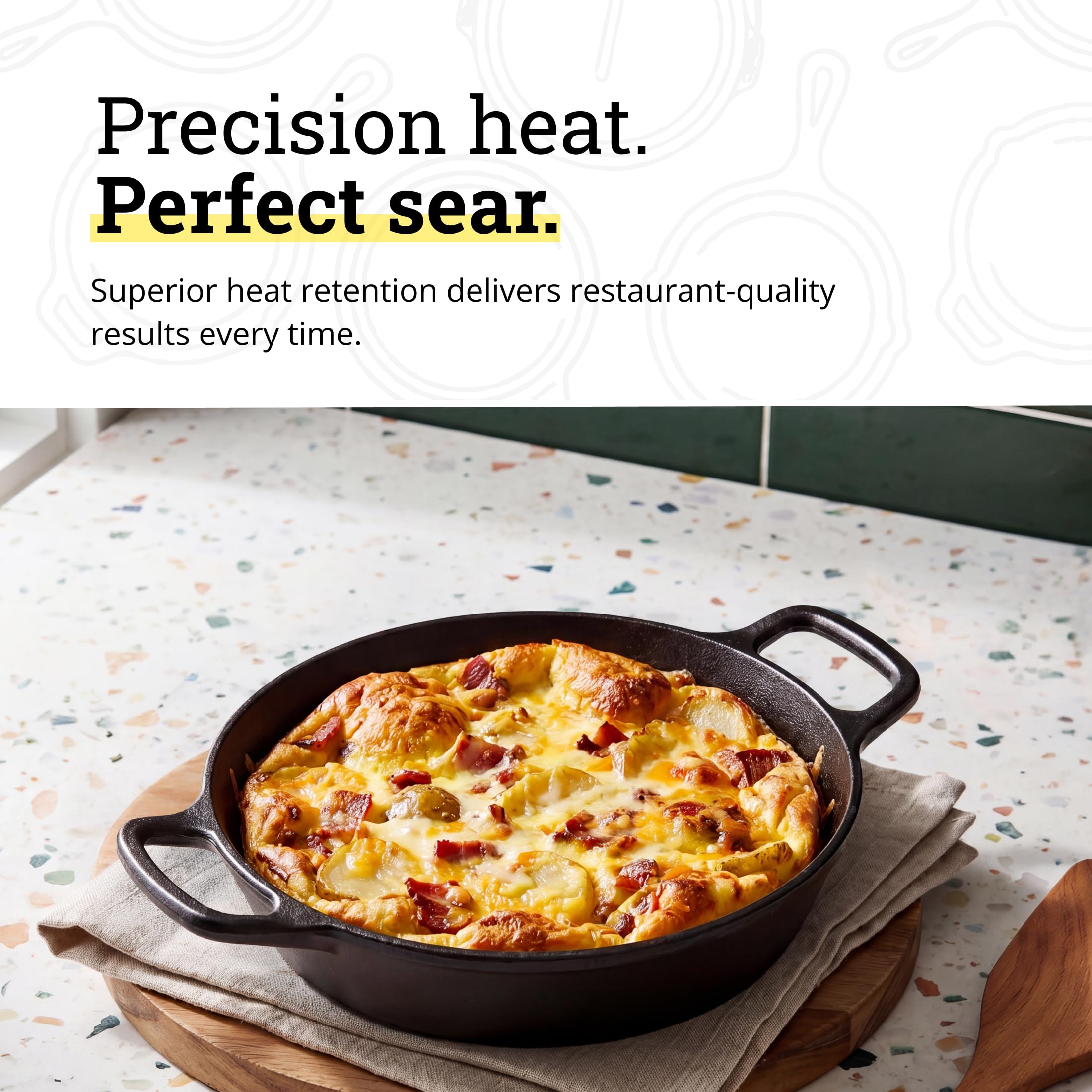 Lodge L5RPL3 Cast Iron Round Pan with Loop, 8 Inch (Black) 4