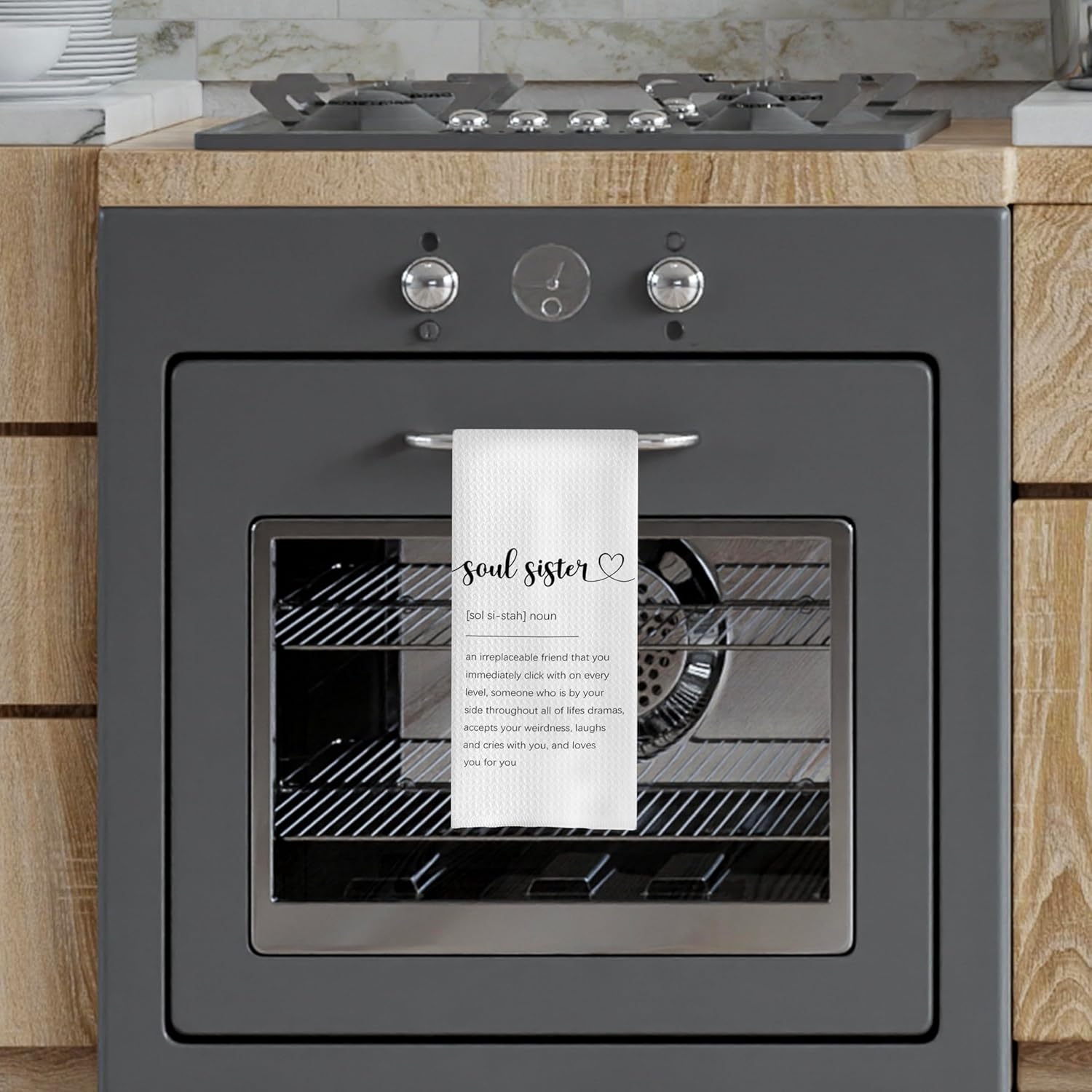 Soul Sister Decorative Kitchen Dish Towels 16x24 Inch, Friendship Gifts for Women Friends, Bestie BFF, Best Friend Birthday, Bathroom Hand Towels - Image 2