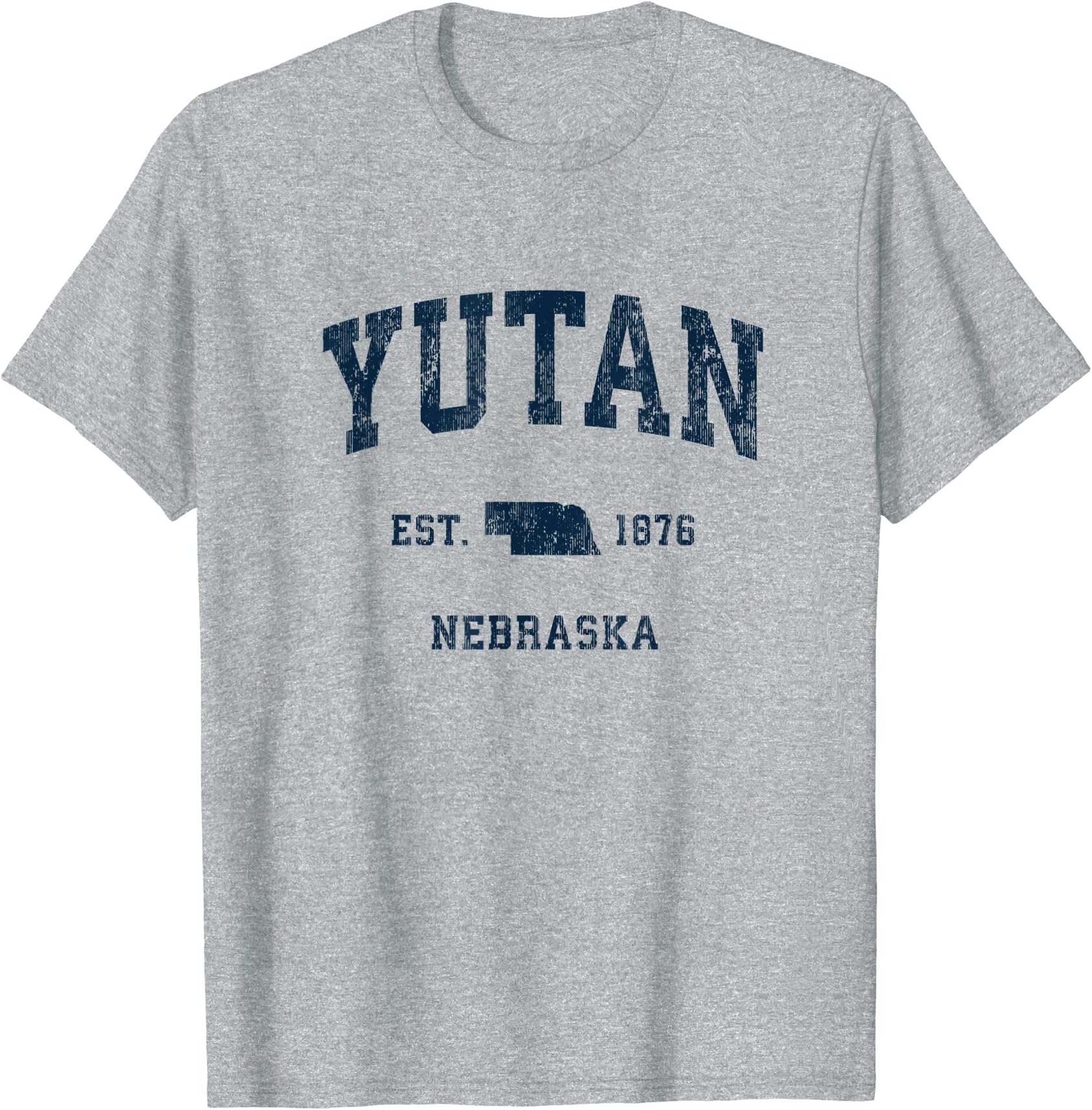 Yutan Nebraska NE Vintage Athletic Navy Sports Design T-Shirt