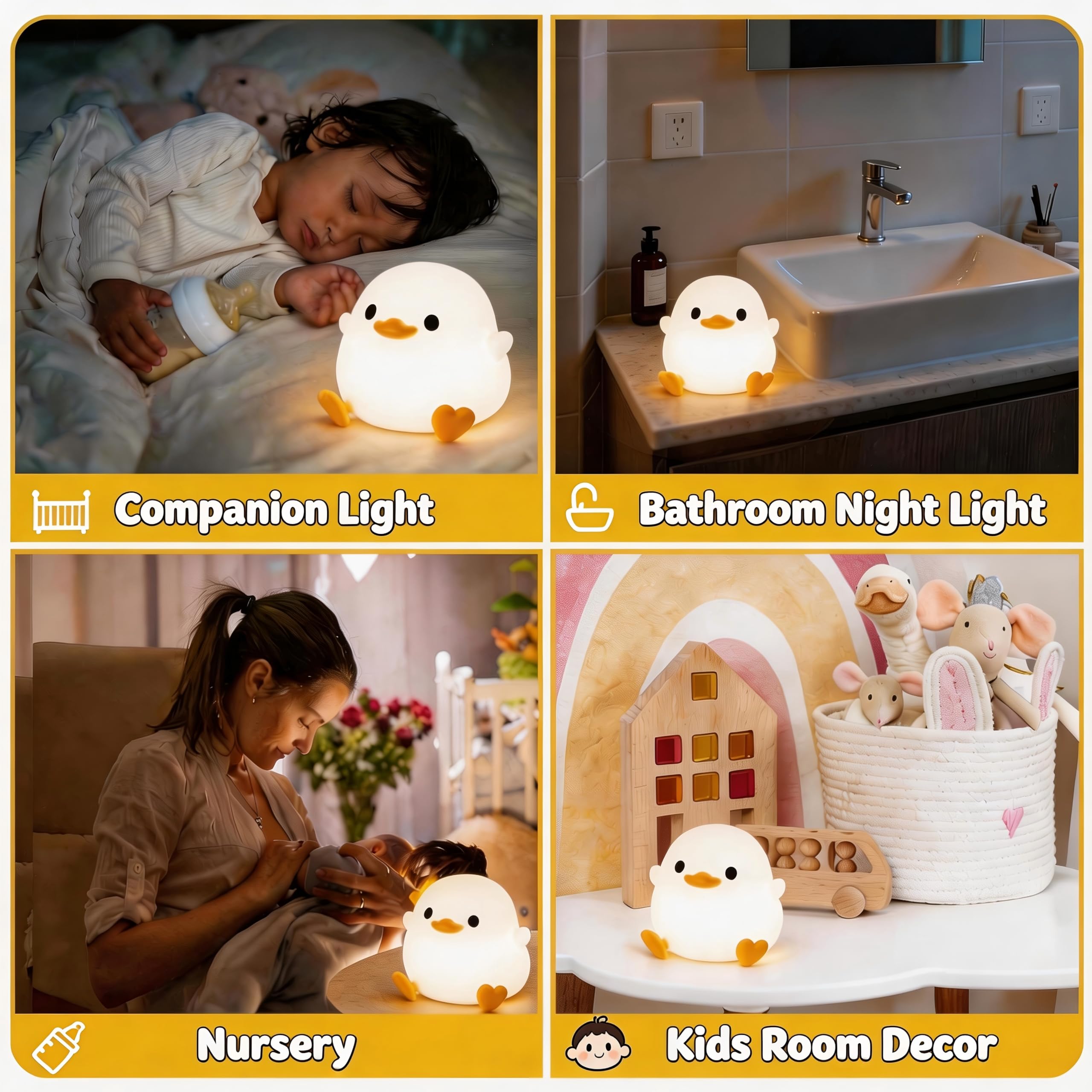 Amaredom DoDo Ente Nachtlicht, Silikon Dimmbar LED Nachttischlampe