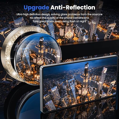 Miniatura 50 de WSKEN Protector de lente de cámara para Samsung Galaxy S24 Ultra, vidrio templado 9H ultra delgado resistente a los arañazos con círculo de aluminio