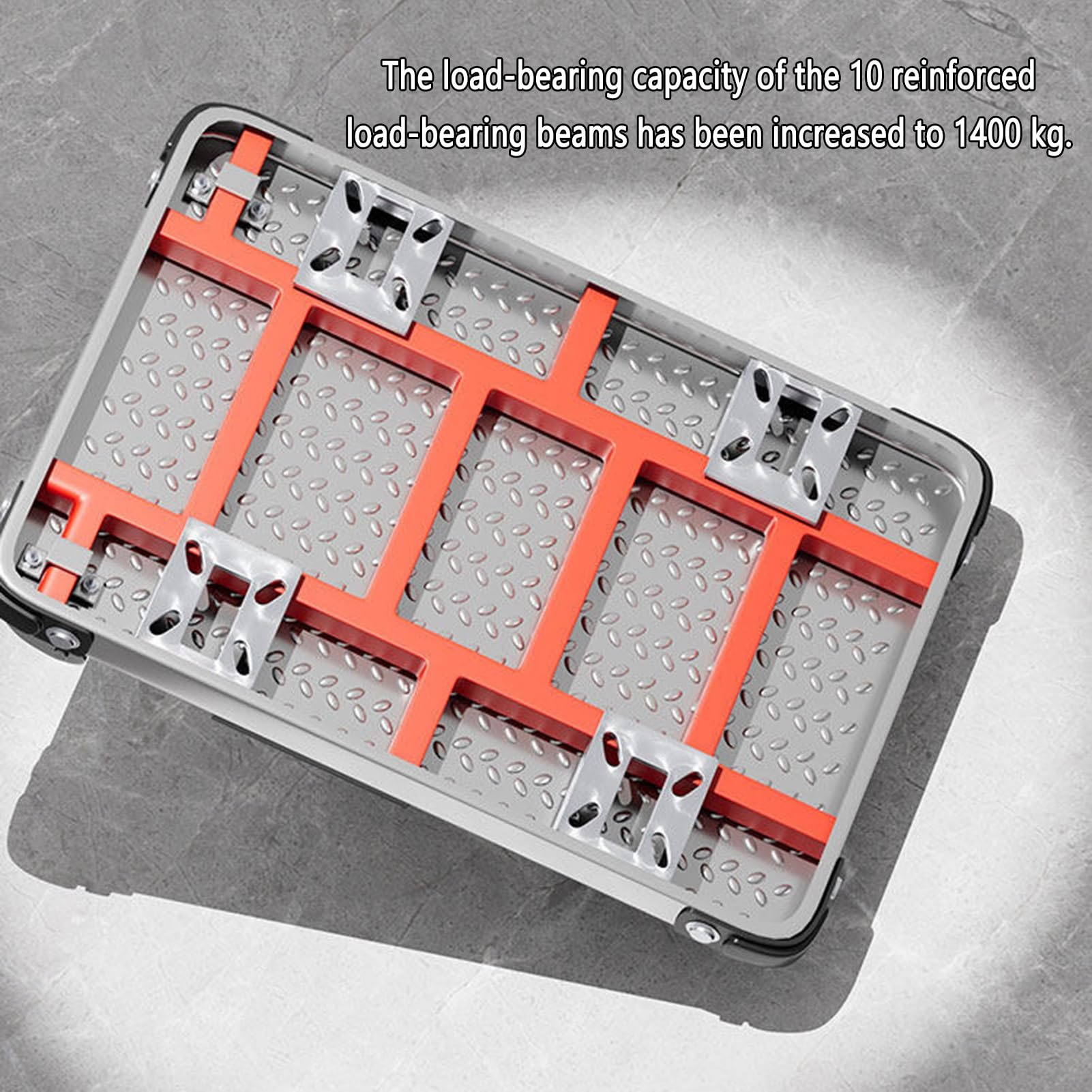 Carro for paletas con Plataforma de Alta Resistencia, con Ruedas de Freno silenciosas giratorias de 360 ​​​​°, Carro de Mano de Plataforma Plana de Acero al Carbono