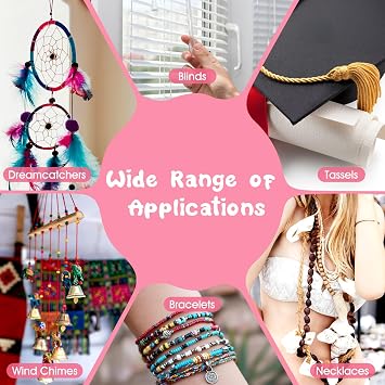 12 Rolls Nylon Braided String, Macrame Jewelry Bracelet Craft Cord | 12 assorted vibrant color spools, durable nylon thread for DIY braided bracelets & macrame handmade crafts